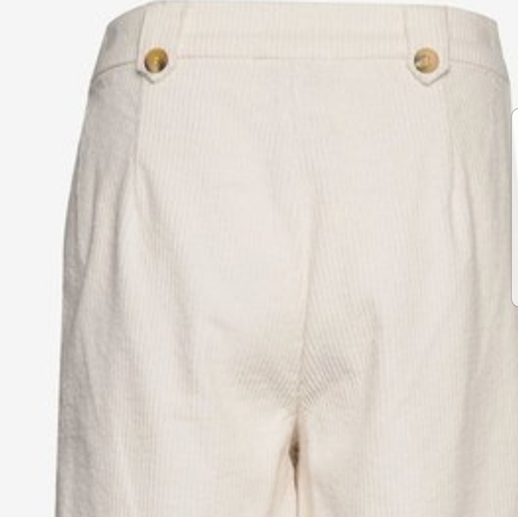 Just Female Tirsa Trousers NWT $168 Jet Stream Ivory Corduroy Wide Leg Sz. M - Picture 6 of 9